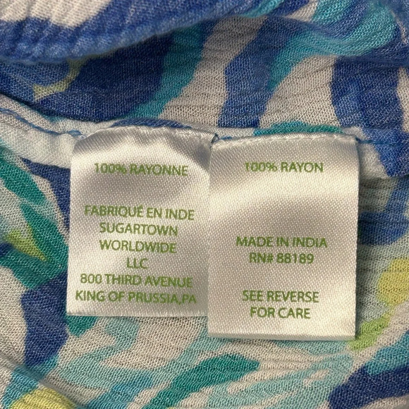 Lilly Pulitzer Sz M Lantana Tunic Top Wade & Sea Crinkle Gauze V-Neck Coverup - Picture 9 of 10